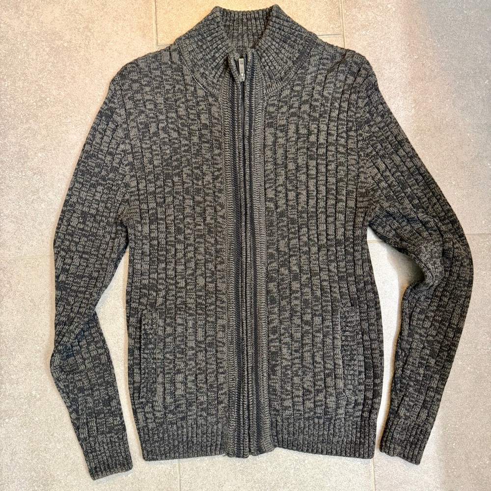 Men's Black Full Zip Sweater